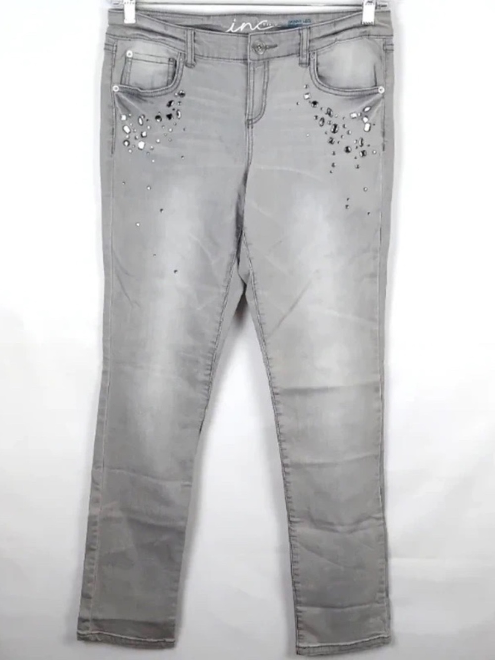 INC International Concepts Rhinestones Jeans Womens 10 Casual Grunge Western